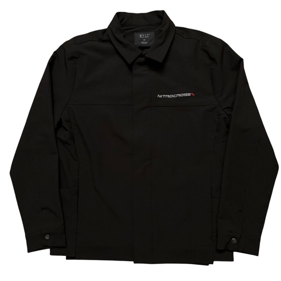BYLT District Jacket Mens Size M Snap Buttons Performance Stretch Pocket Black - Picture 1 of 6